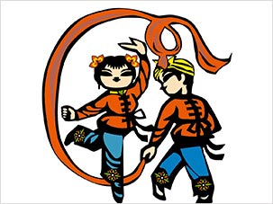 陕北秧歌卡通形象设计吉祥物形象设计