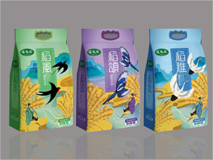 绿牧岭大米农产品包装设计