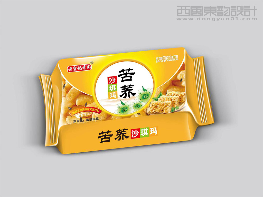 云南宣威市稻香园食品有限公司云宣稻香园苦荞沙琪玛包装袋设计