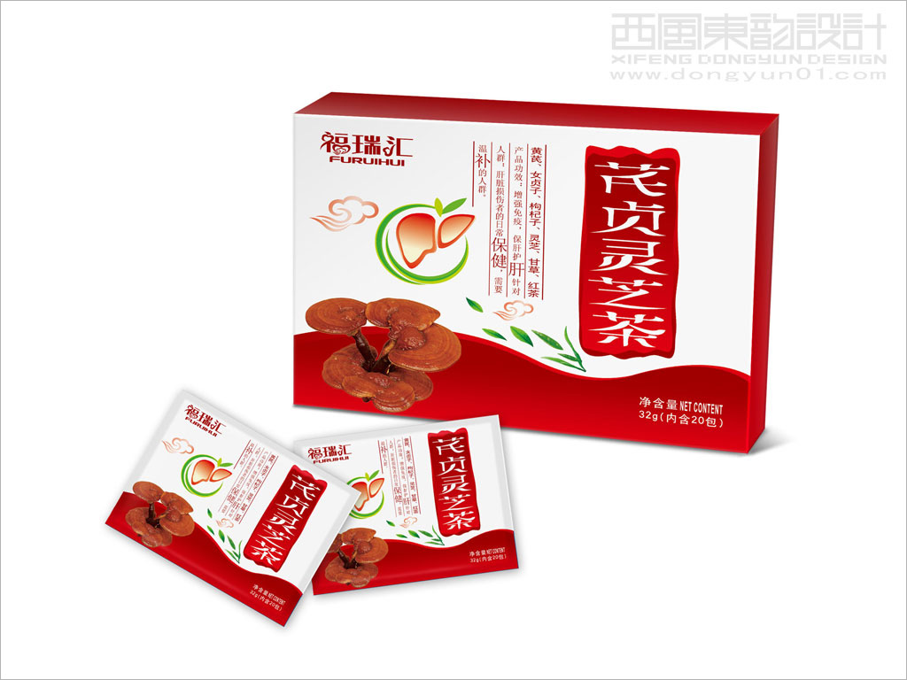 内蒙古福瑞药业系列保健茶包装设计之芪贞灵芝茶包装设计