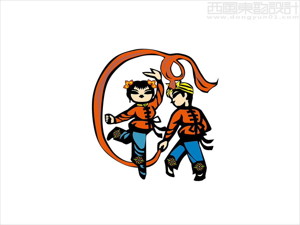 陕北秧歌卡通形象设计吉祥物形象设计