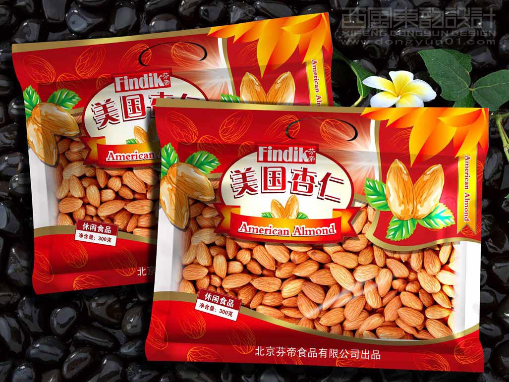 北京芬帝食品美国杏仁干果包装袋设计