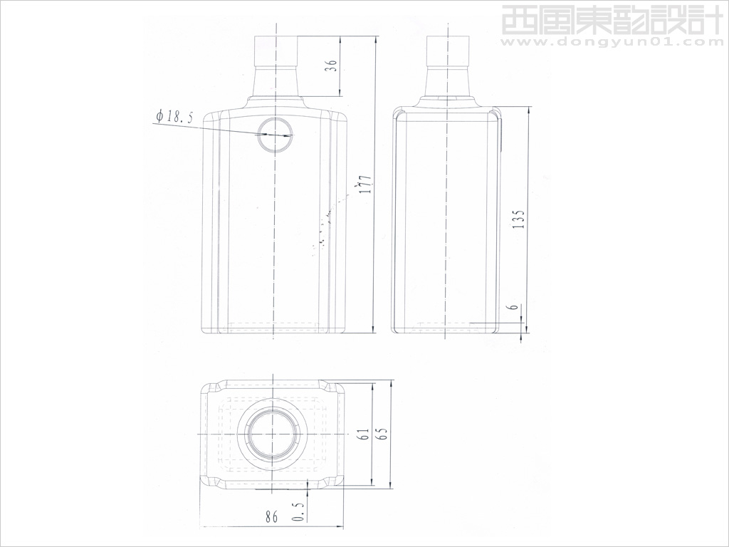 京卫药业本草修真药酒瓶型设计线稿图