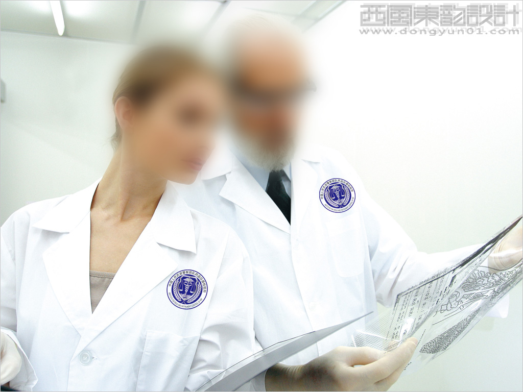 中国人民武装警察部队药品仪器检验所logo设计应用效果图