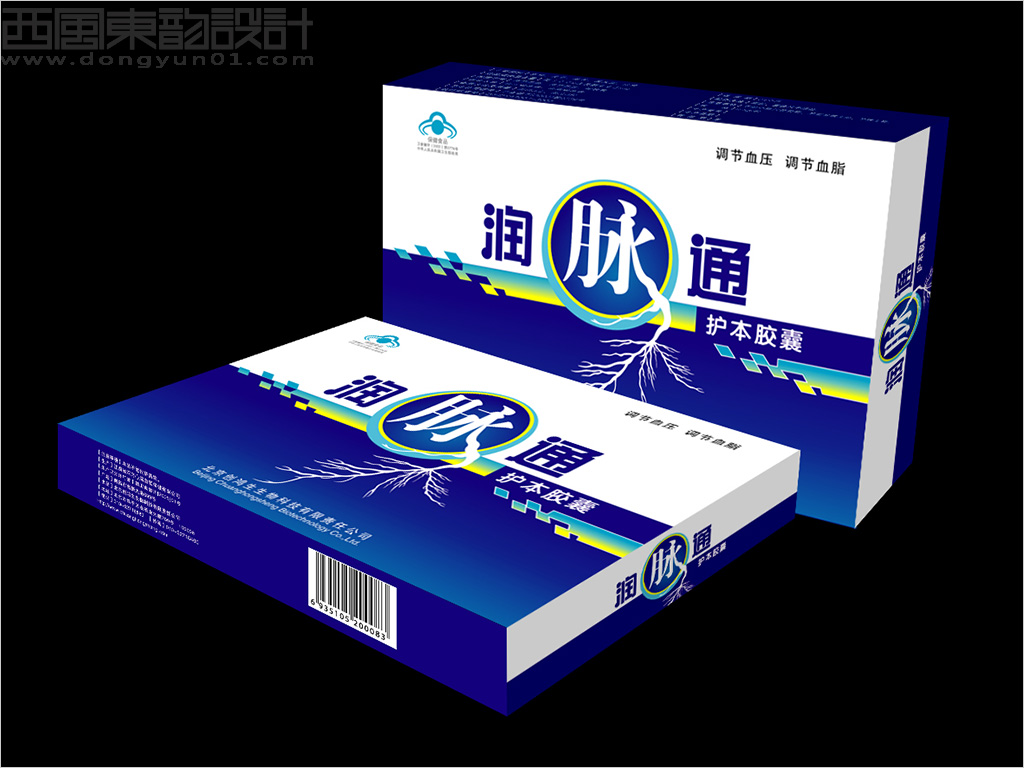 北京创鸿生生物科技公司润脉通护本胶囊保健品包装设计