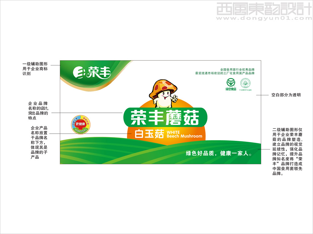 山东荣丰食用菌有限公司白玉菇包装设计图片欣赏