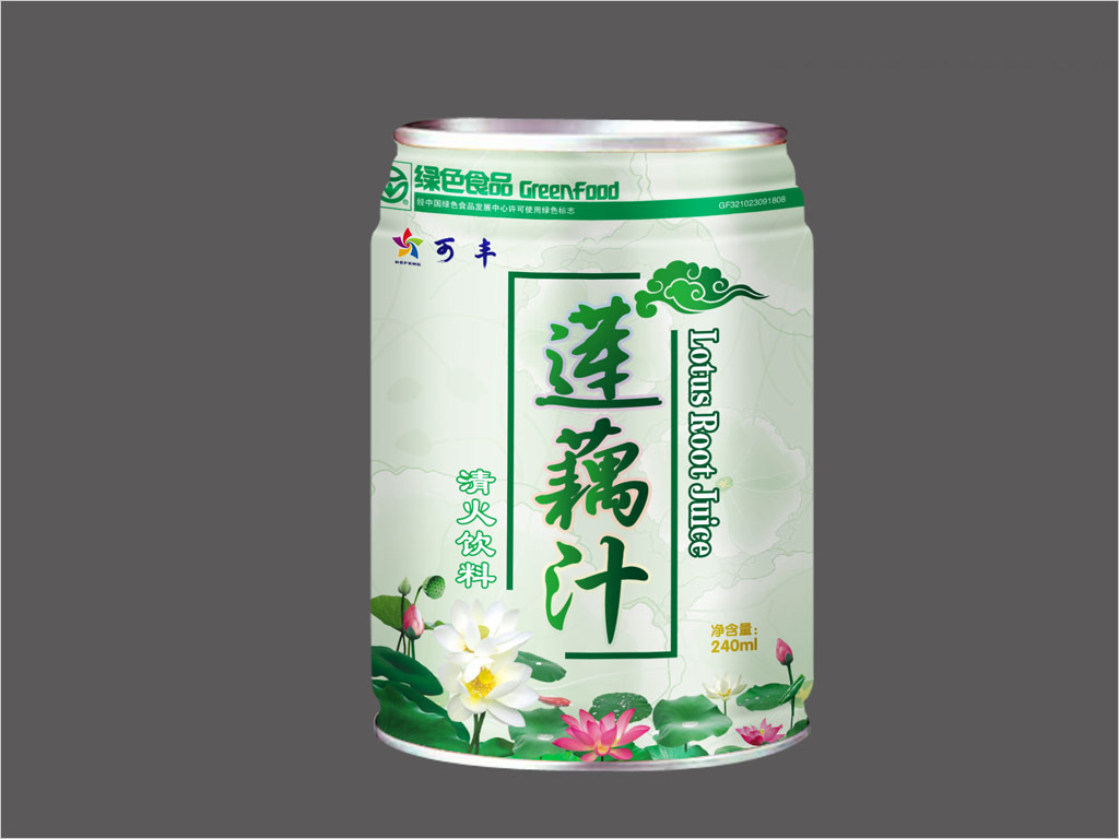 扬州华贵食品有限公司莲藕汁清火饮料包装设计