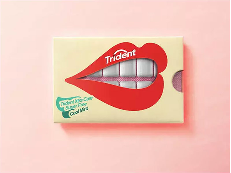日本口香糖纸盒包装设计---口香糖的实物太像人的牙齿了！