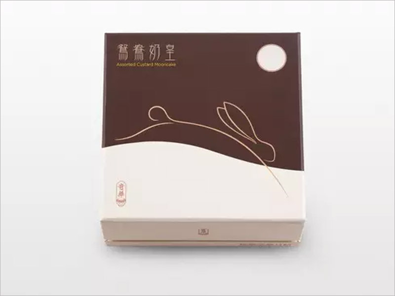 鸳鸯奶皇月饼包装设计，寥寥数笔，简洁传神。