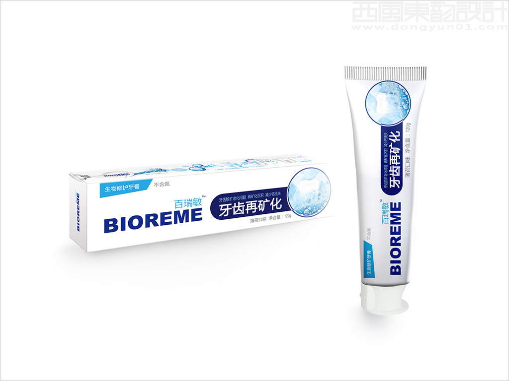 BIOREME百瑞敏成人生物修护牙膏包装设计图片