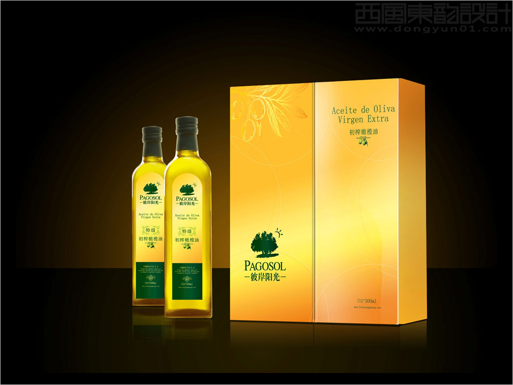 PAGOSOL彼岸阳光特级初榨橄榄油500ml单瓶礼盒包装设计