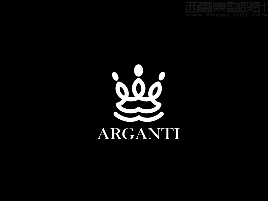 arganti阿甘油logo设计反白效果图