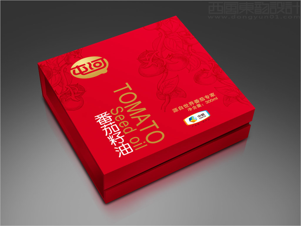 中粮屯河股份有限公司番茄籽油包装设计之红色番茄籽油礼盒包装设计