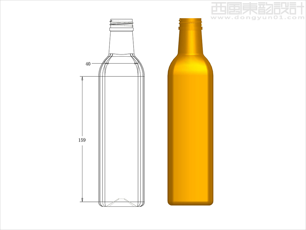 张家口市鹿源营养油脂有限公司500毫升亚麻籽油瓶型设计图