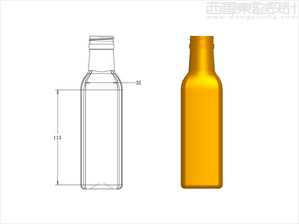张家口市鹿源营养油脂有限公司200毫升亚麻籽油瓶型设计图