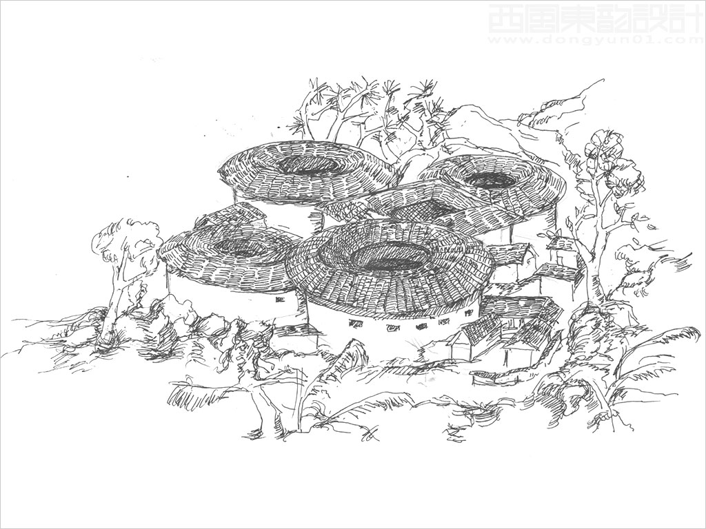 贵仕茶业公司铁观音茶叶礼盒包装设计核心元素----福建客家土楼