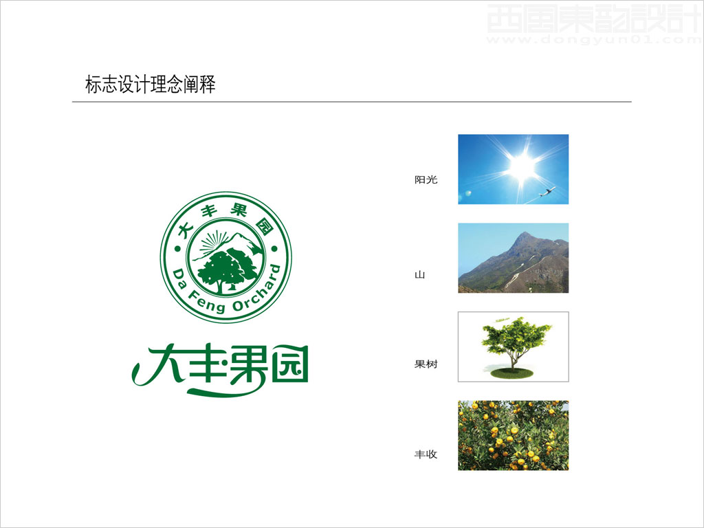 北京鹏力达食品有限公司大丰果园logo设计理念阐释图