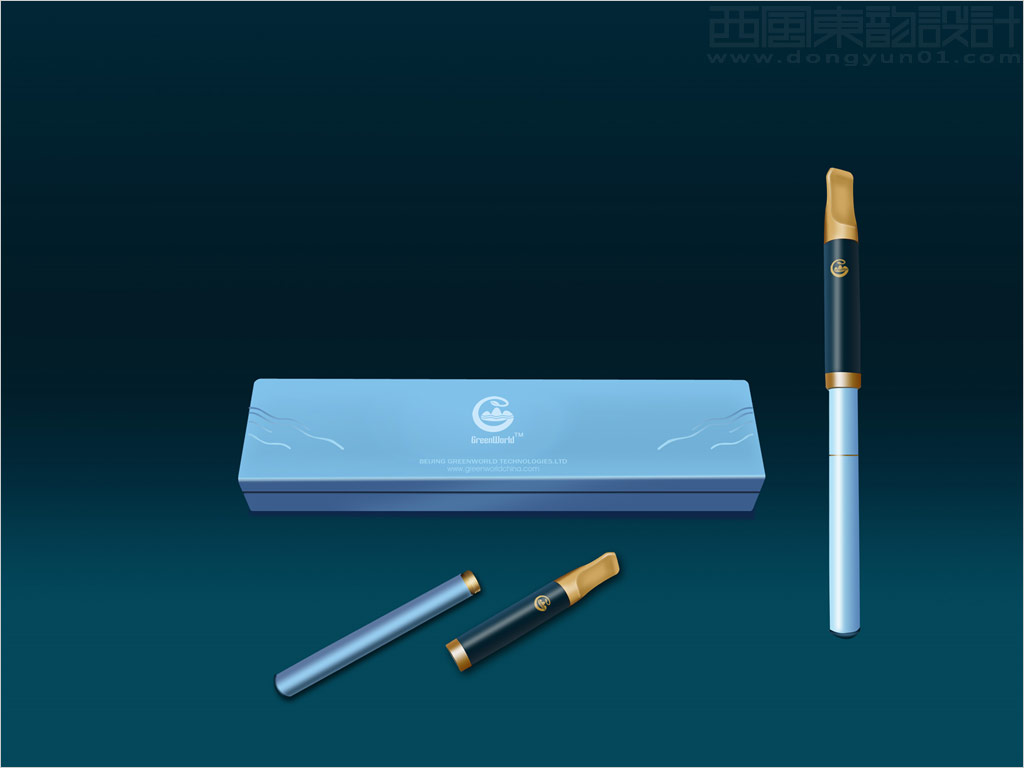 北京格林世界科技发展有限公司系列电子烟包装设计之蓝色礼盒包装设计版