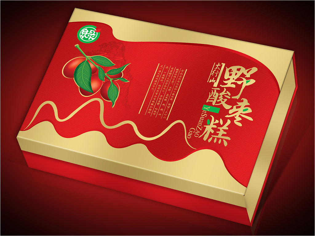 河北省隆尧县绿佳食品厂绿佳野酸枣糕礼盒包装设计