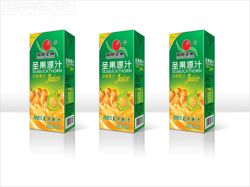 高原圣果沙棘制品有限公司沙棘果汁饮料利乐砖包装设计之商超版