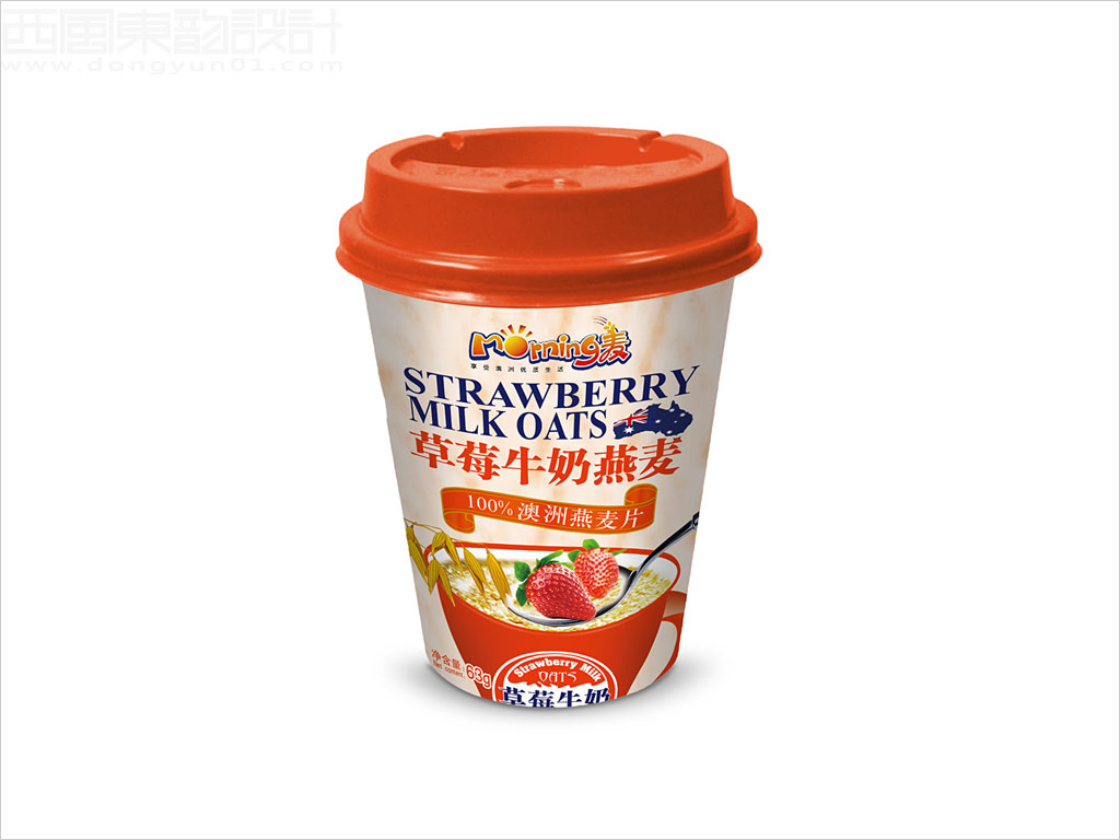 安徽小岗村食品股份有限公司草莓牛奶澳洲燕麦粥包装设计