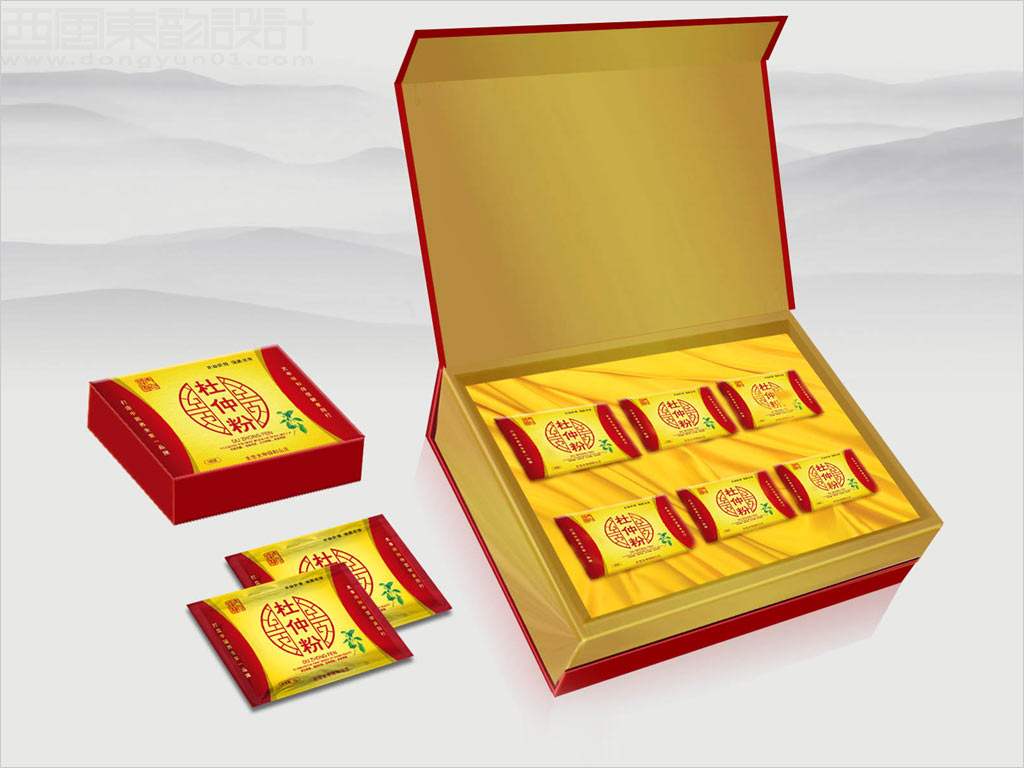 北京太申祥和山庄杜仲粉保健品礼品盒内袋小盒包装设计