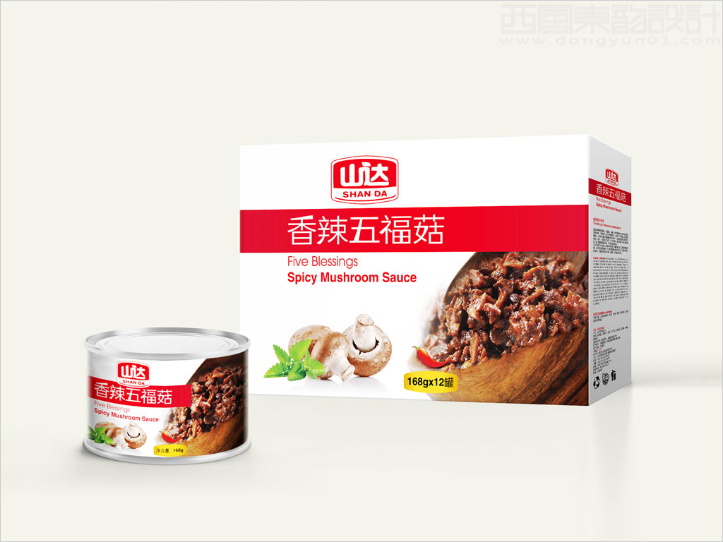 北京山达食品有限公司香辣五福菇食品包装设计