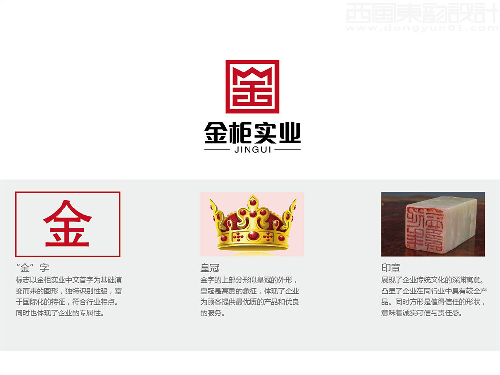 深圳市金柜实业有限公司标志设计创意理念说明释义图