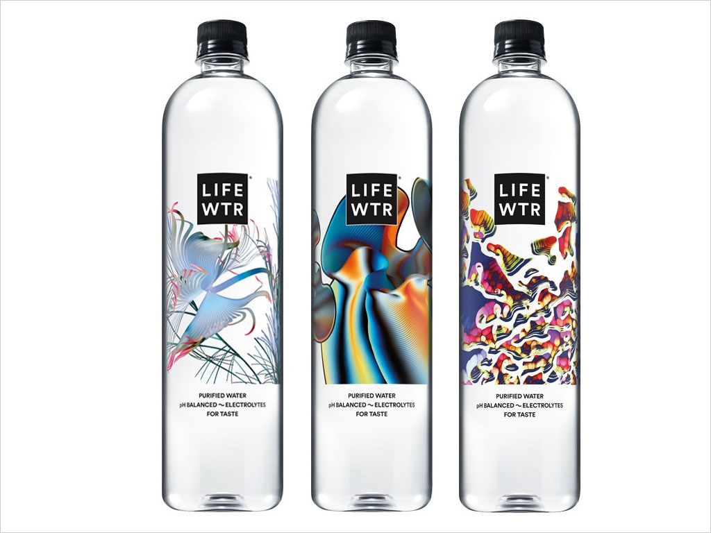 LIFEWTR通过技术探索艺术系列纯净水包装设计