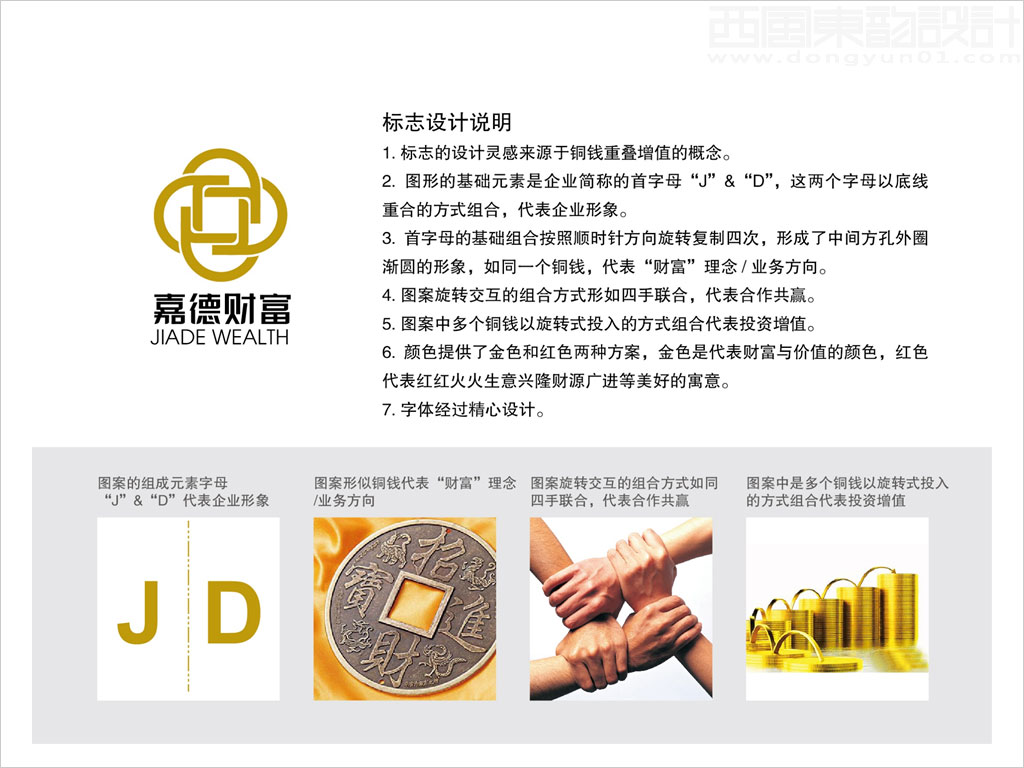 嘉德财富(北京)投资管理有限公司标志设计理念说明释义图