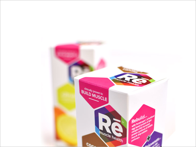 Myos公司Rē muscle health 肌肉健康代餐食品纸盒包装设计