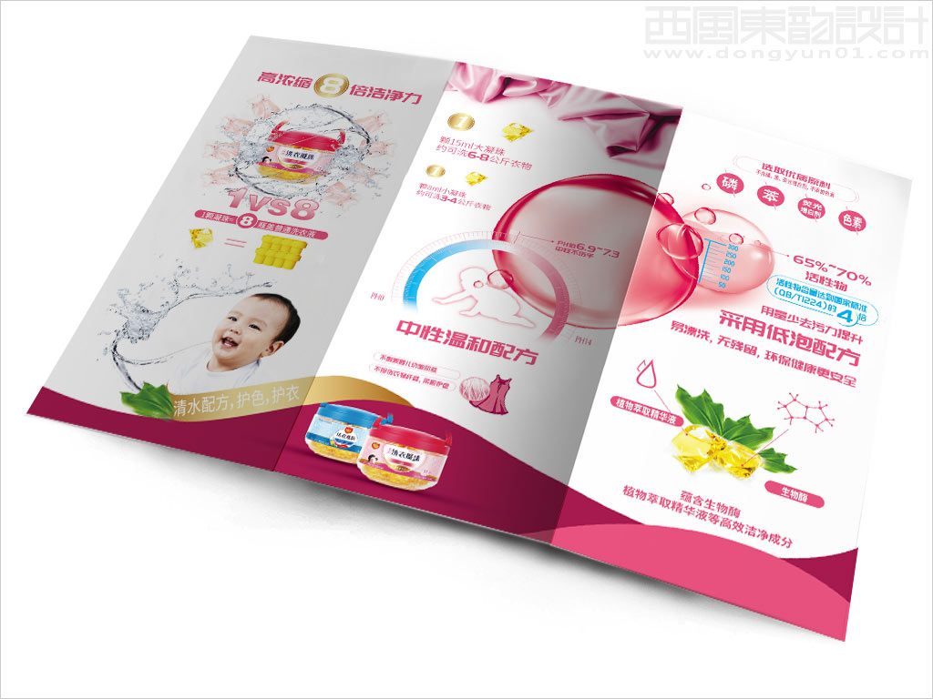 钰儿（北京）商贸有限公司洗衣凝珠产品广告三折页设计之背面