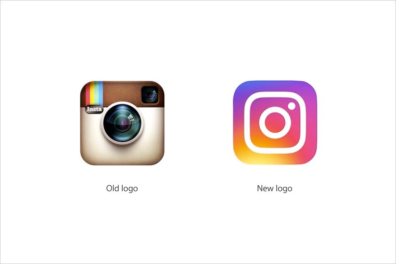 Instagram 新旧标志设计对比图