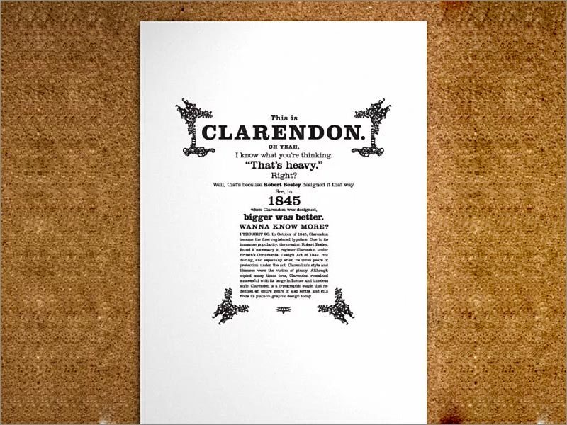 Clarendon字体设计特点 Clarendon字体设计特点