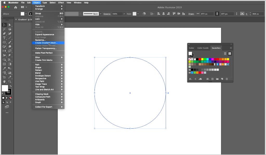  ADOBE ILLUSTRATOR设计软件中渐变网格工具的使用图文教程第1步：选择对象