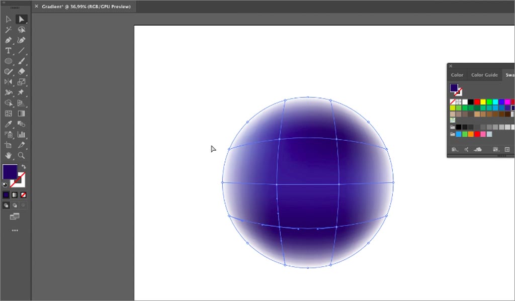 ADOBE ILLUSTRATOR设计软件中渐变网格工具的使用图文教程第4步：为对象添加颜色