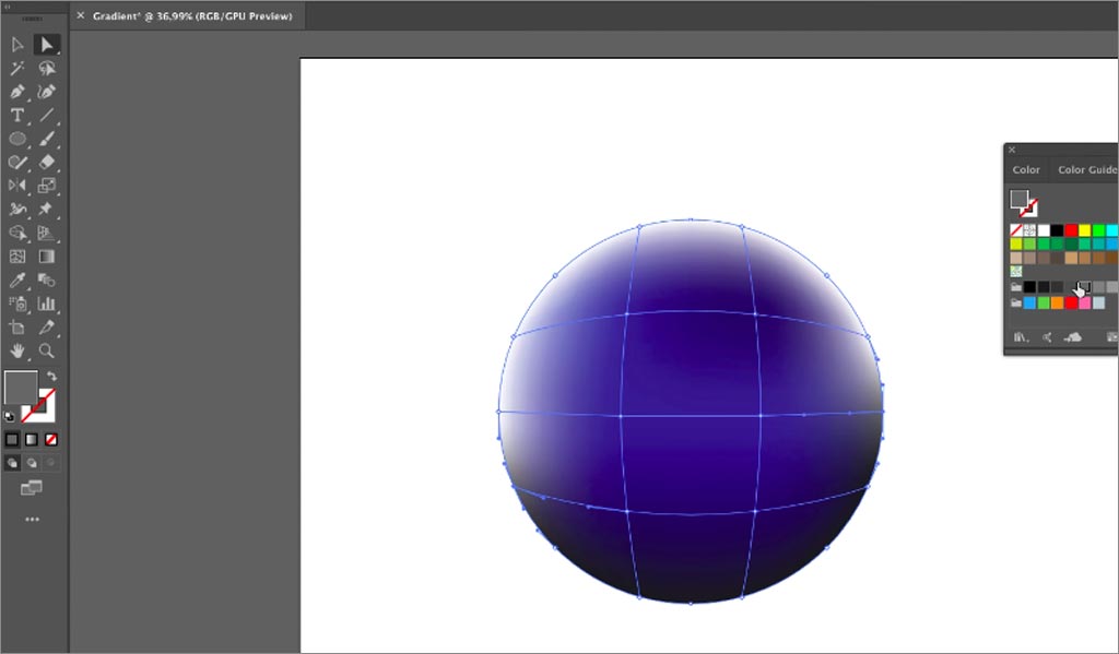 ADOBE ILLUSTRATOR设计软件中渐变网格工具的使用图文教程第4步：为对象添加颜色