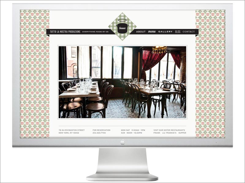 意大利Sauce餐厅设计案例之网站页面设计