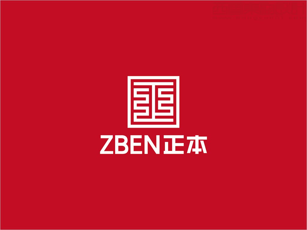 北京正本服务外包有限公司logo设计之反白图