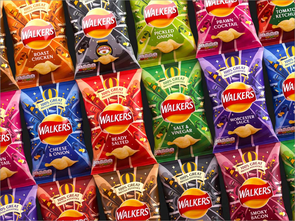 英国休闲食品品牌Walkers新款薯片包装设计之货架展示