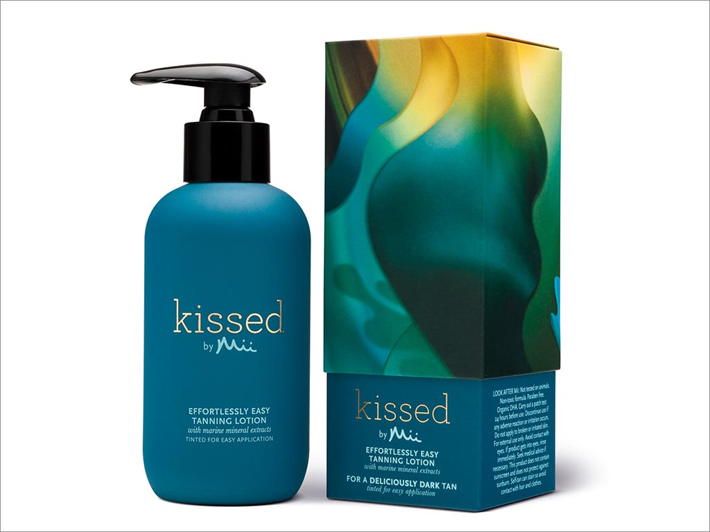 英国Kissed by Mii防晒乳纸盒与泵瓶化妆品包装设计