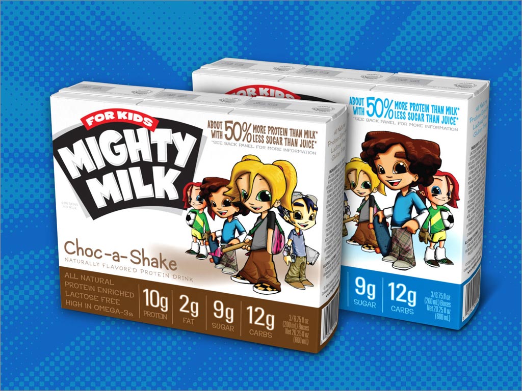 MIGHTY MILK儿童牛奶外箱包装设计