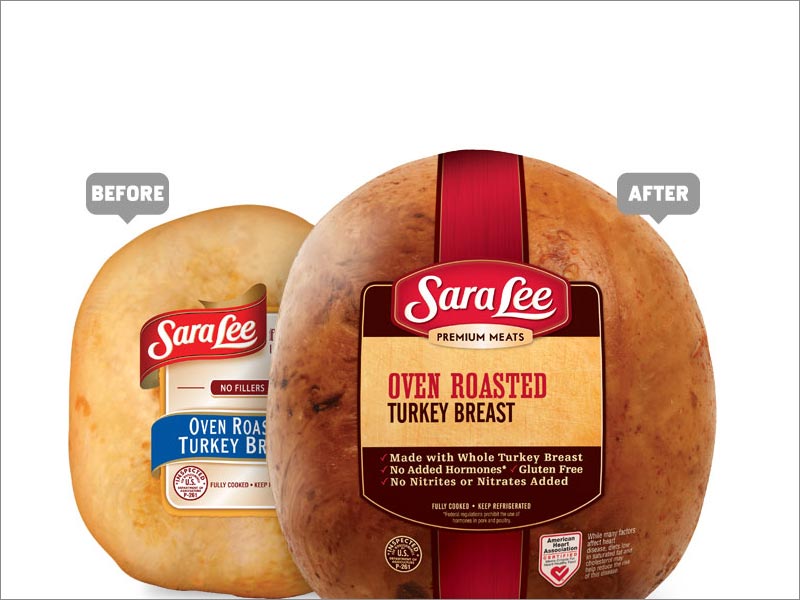 美国Sara Lee肉类食品新旧包装设计对比