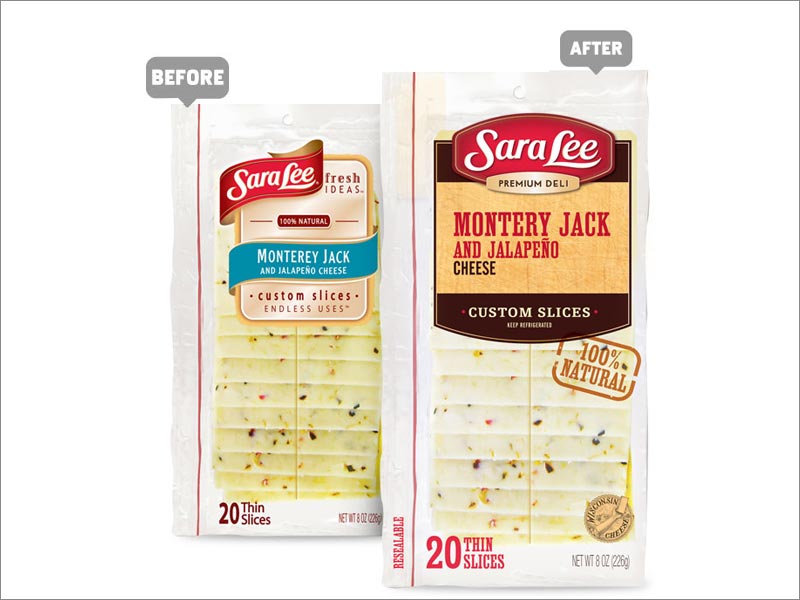 美国Sara Lee奶酪食品新旧包装设计对比