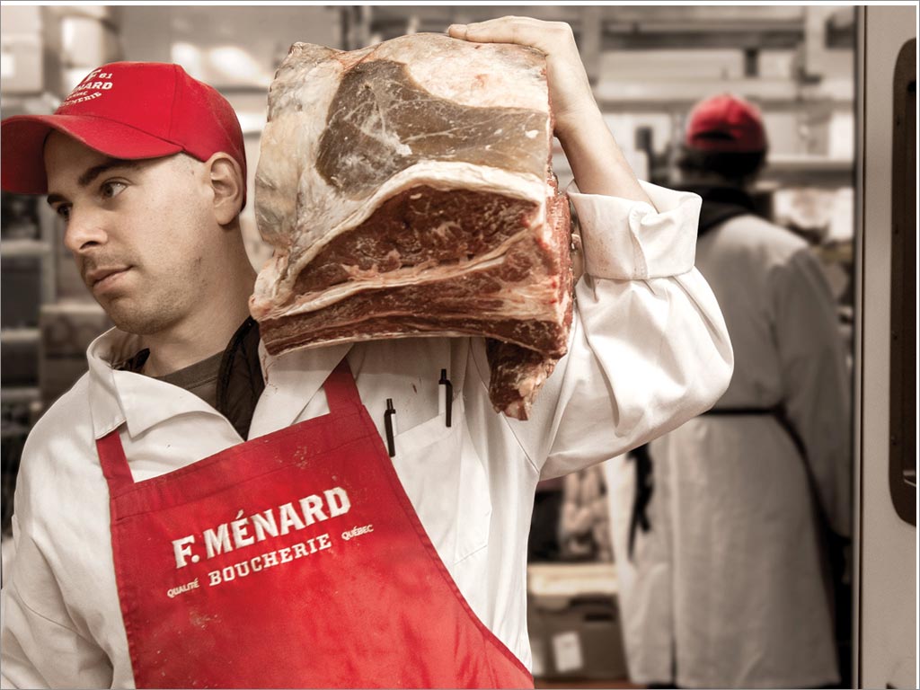 加拿大梅纳德（F.Ménard）猪肉食品员工帽子围裙设计