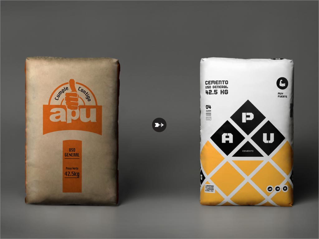秘鲁APU水泥包装重新优化设计之新旧包装对比图
