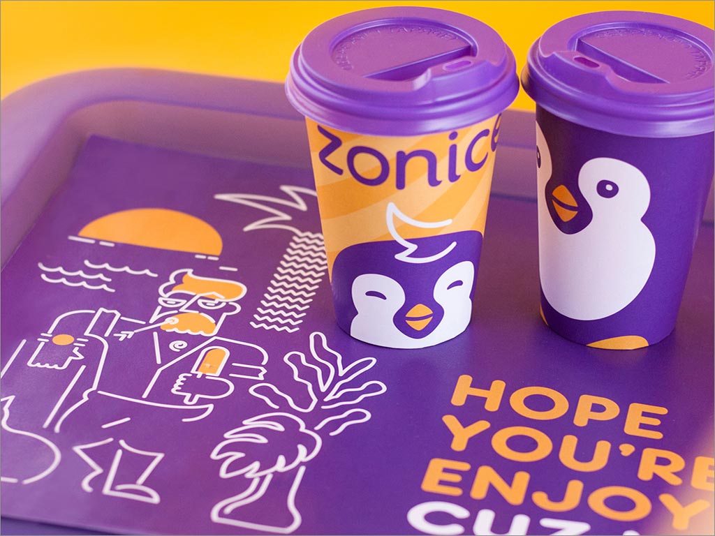Zonice冰淇淋冷饮店品牌形象设计之纸杯设计
