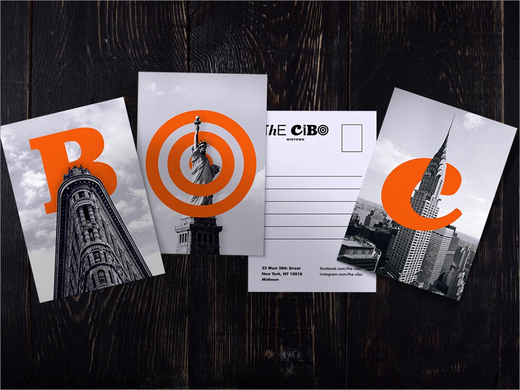 THE CIBO餐厅品牌形象设计之明信片设计