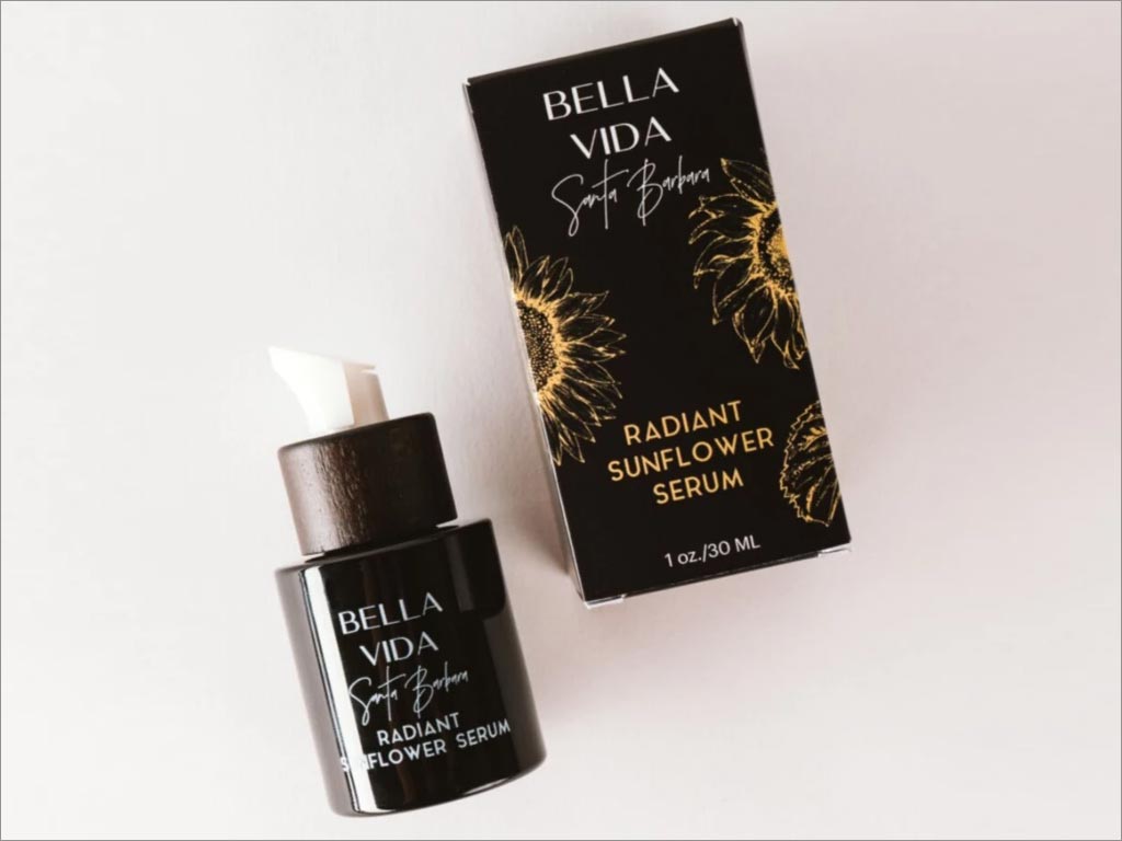 贝拉维达Bella Vida化妆品包装设计之向日葵精华液包装设计