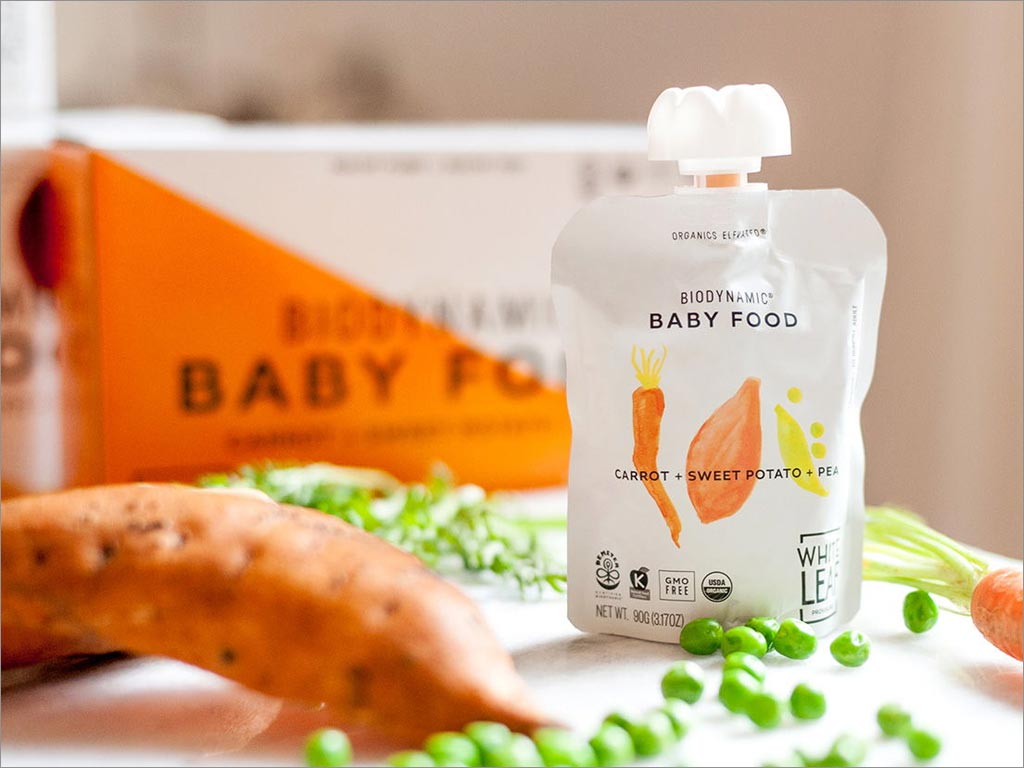 White Leaf Provisions水彩插图风格的婴童食品包装设计之实物照片